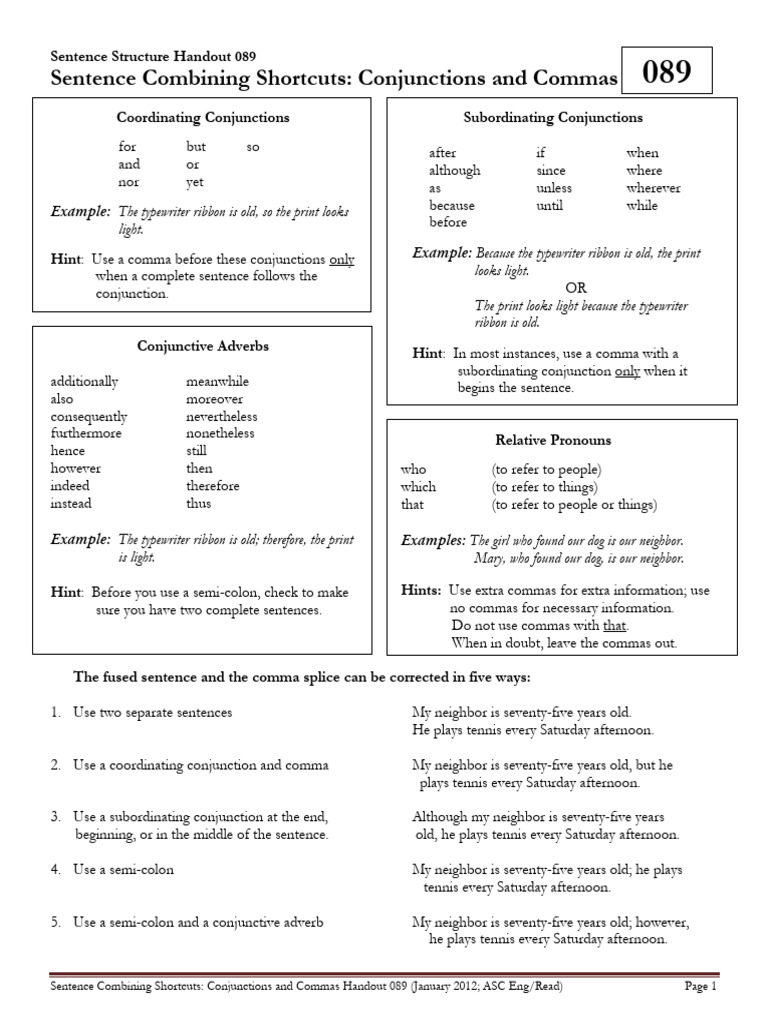Sentence Combining Techniques Guide | PDF | Comma | Language Mechanics