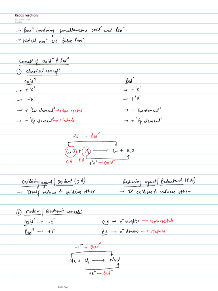 Redox Reactions | PDF