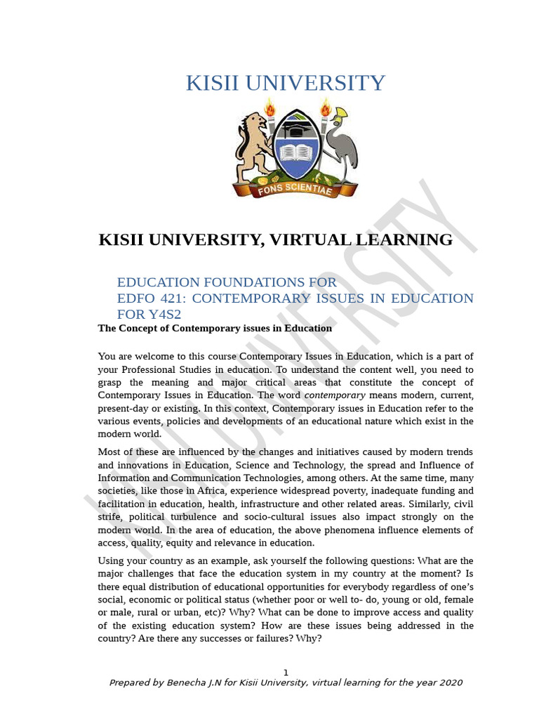 EDFO 421 Introduction and Outline | PDF | Millennium Development Goals ...
