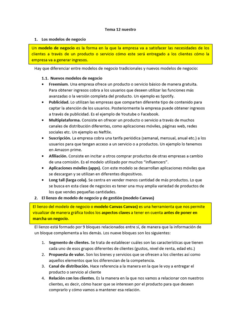 Modelos de Negocio y Creatividad Empresarial | PDF | Lean Startup ...