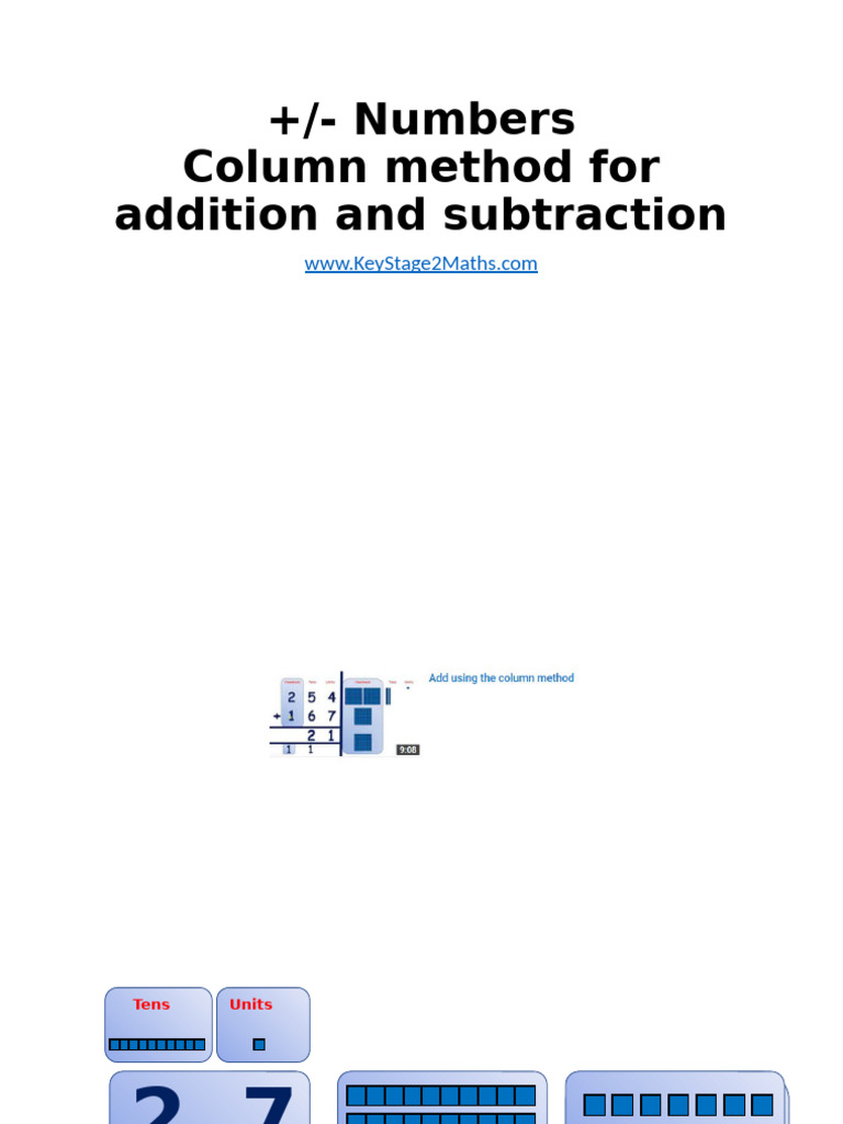 12 Numbers Column Method For Addition and Subtraction | PDF