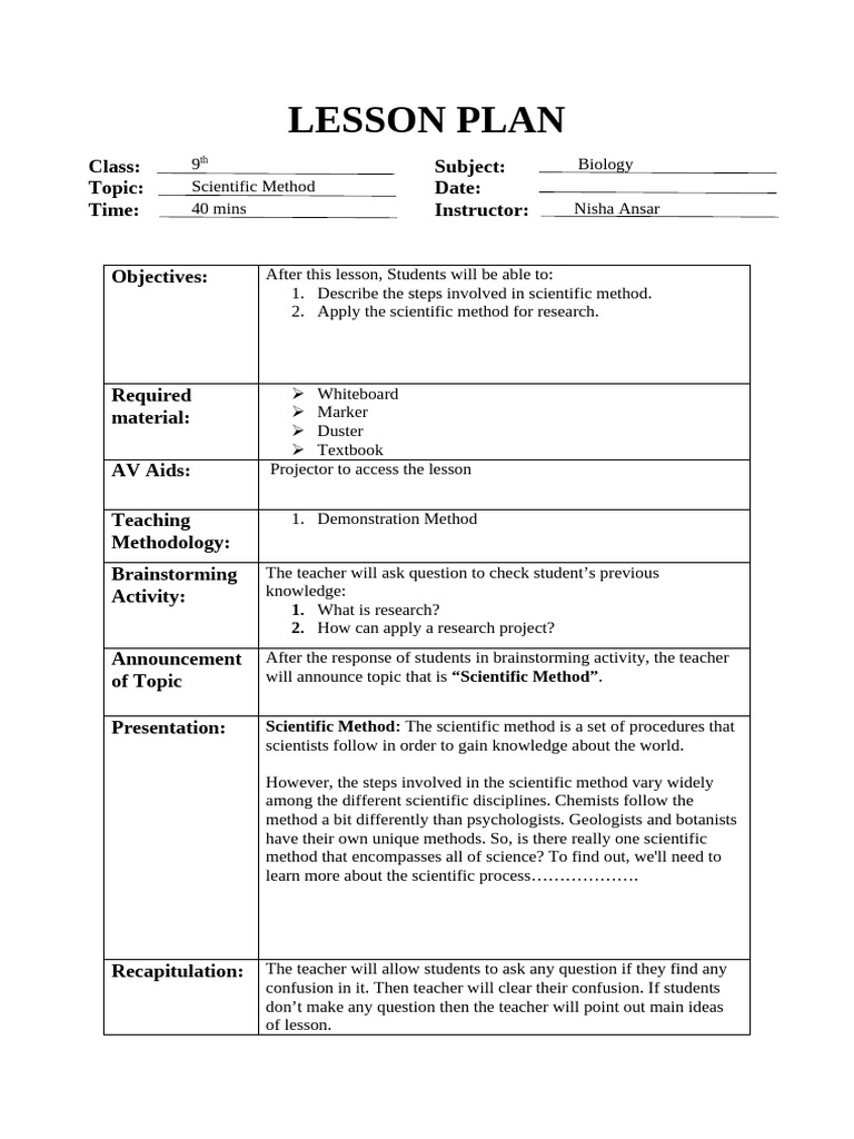 Lesson Plan..17 | PDF