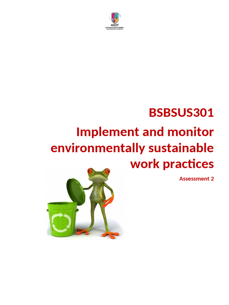 Sustainable Work Practices Assessment | PDF | Natural Environment ...