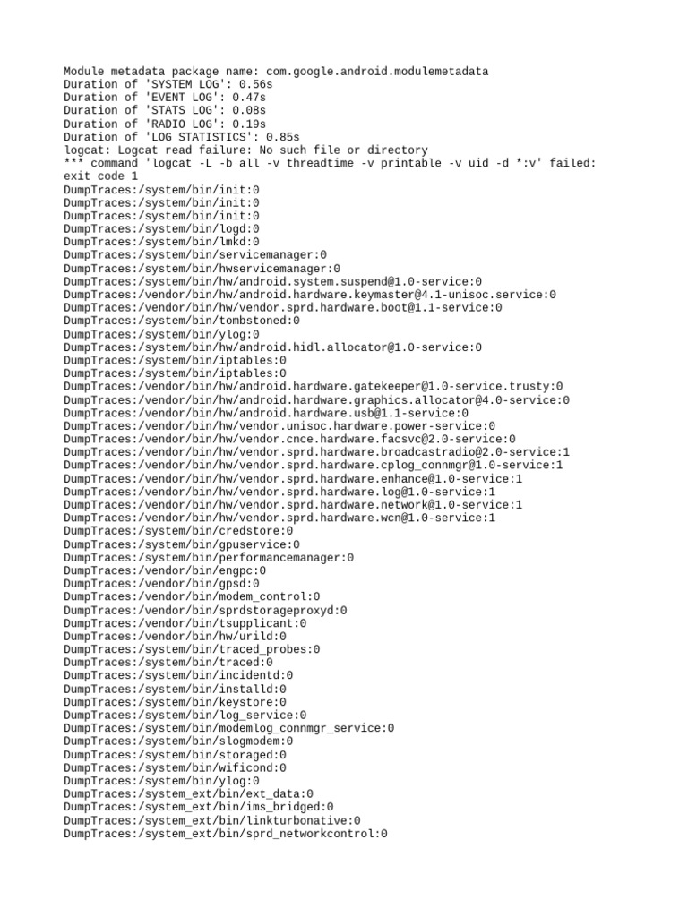 Ylog and Logcat Analysis for WDT 2025 | PDF | Operating System ...