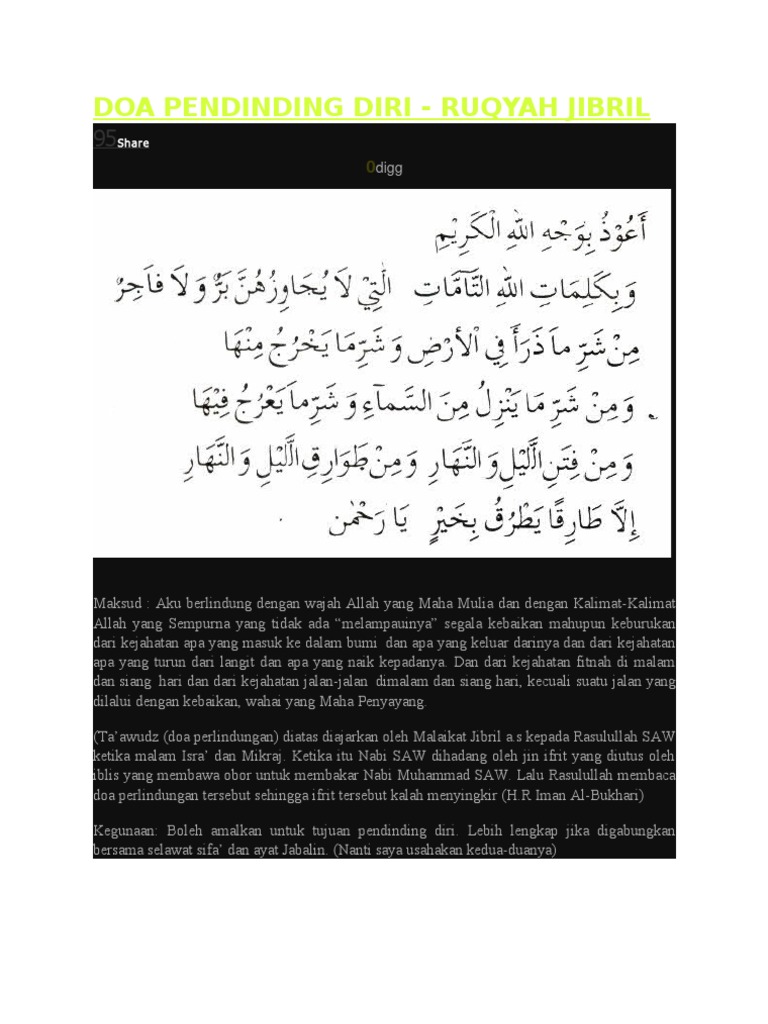 Doa Pendinding Diri Pdf