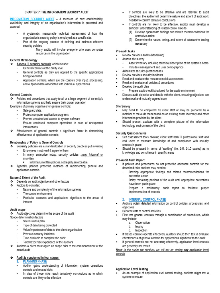 Information Security Audit Overview | PDF | Audit | Information Security