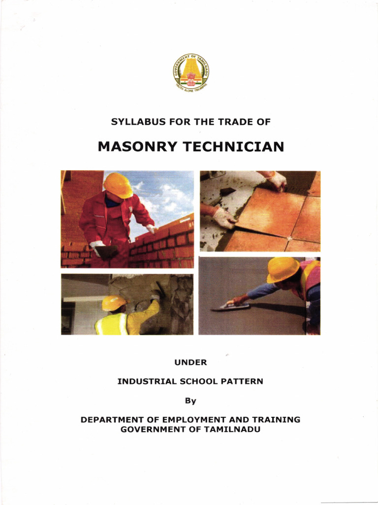 Masonry Technician Syllabus | PDF | Area | Concrete