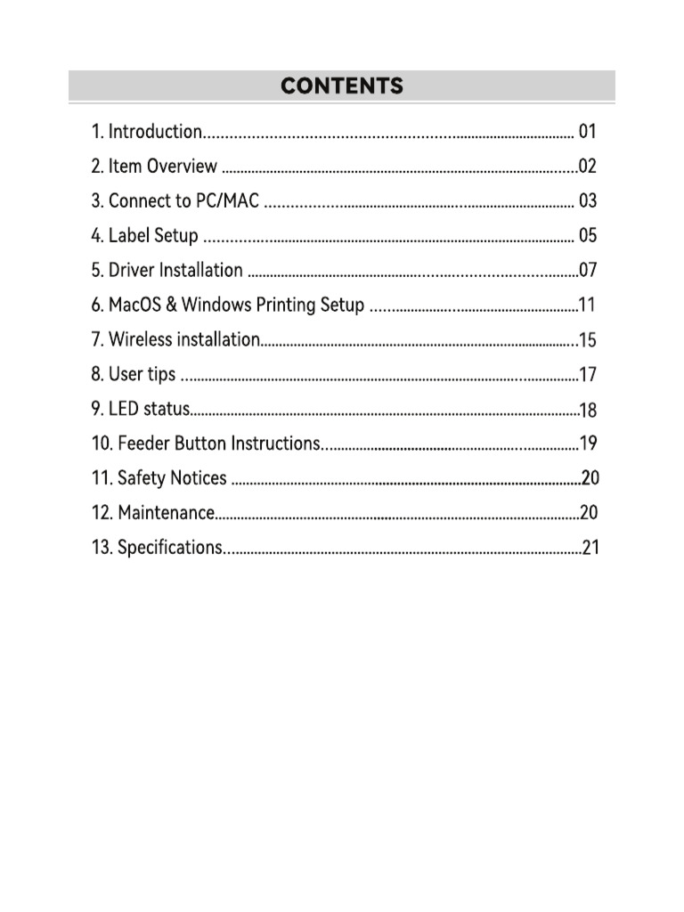 Vevor Thermal Label Printer Setup Guide | PDF