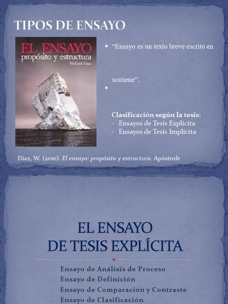 Tipos de Tesis en Ensayos | PDF | Ensayos | Narración