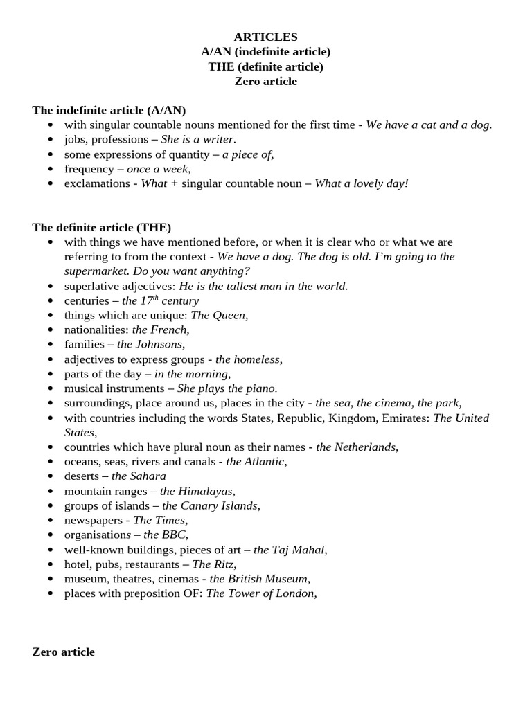 ARTICLES-theory-to Complete | PDF | Noun | Grammatical Number