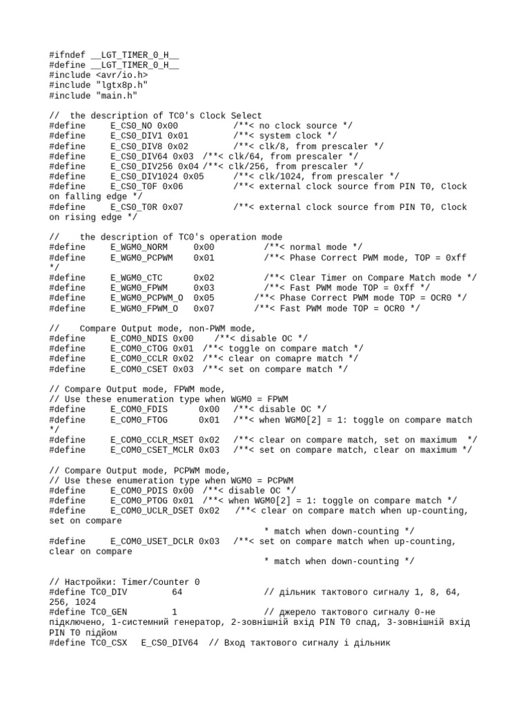 LGT Timer 0.h | PDF