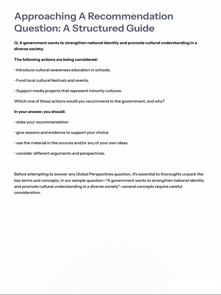 Approaching a recommendation questions | PDF | Evaluation | Policy