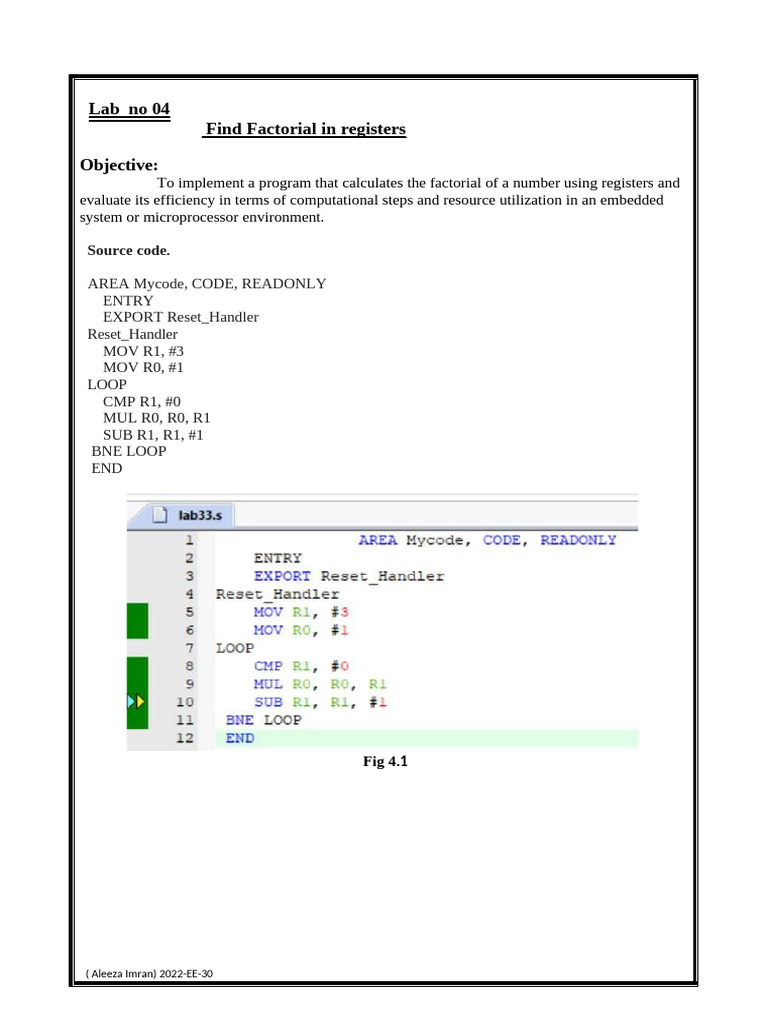 Factorial Calculation in Registers | PDF