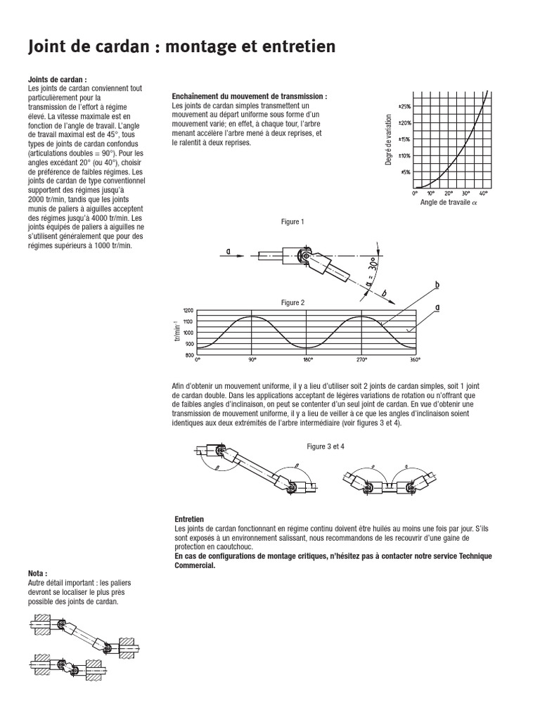 Montage et entretien des joints de cardan PDF Ingénierie mécanique — free download