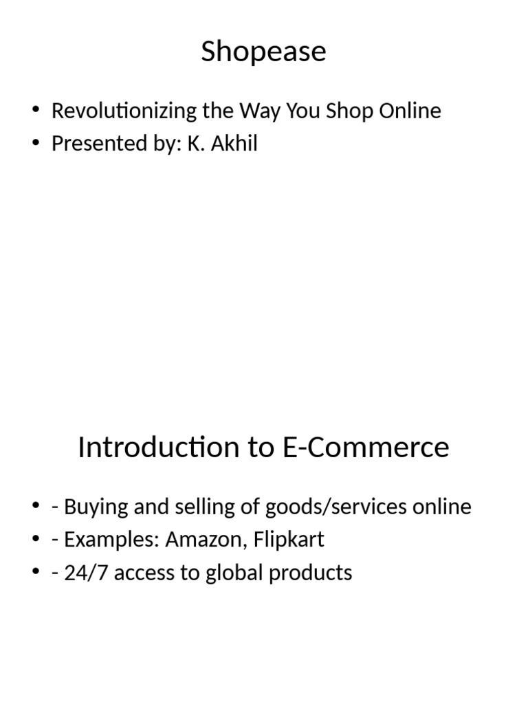 Shopease Ecommerce Presentation Updated | PDF