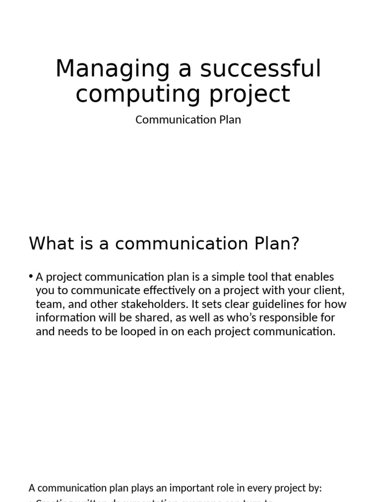 Project Communication Plan | PDF