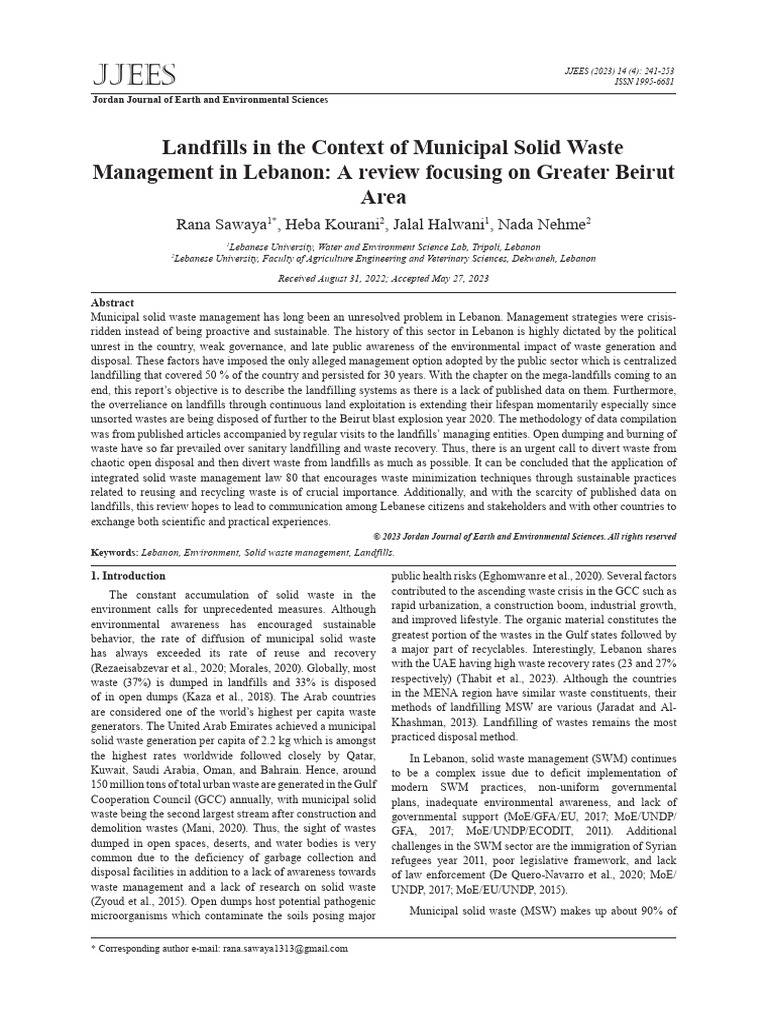 Landfills in the Context of Municipal Solid Waste | PDF | Waste | Waste ...