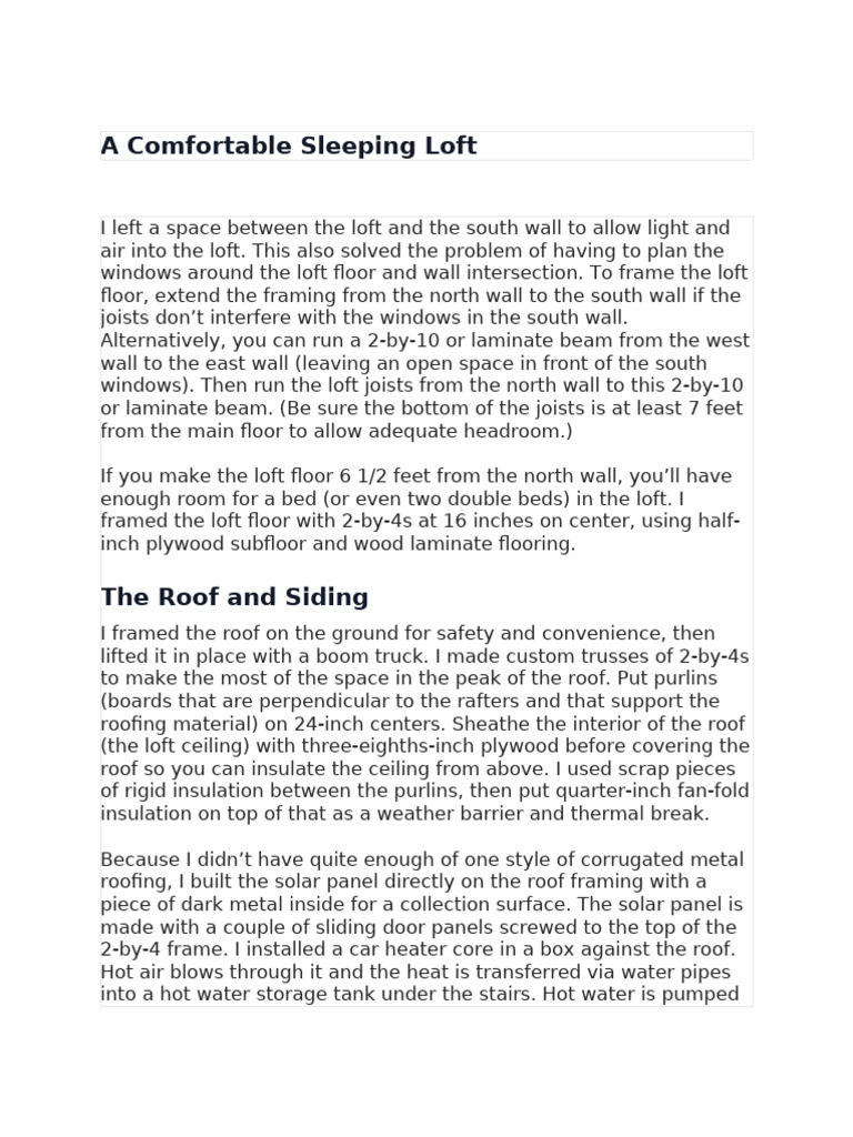 A Comfortable Sleeping Loft | PDF | Roof | Wall