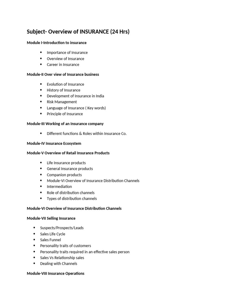 Insurance Module | PDF