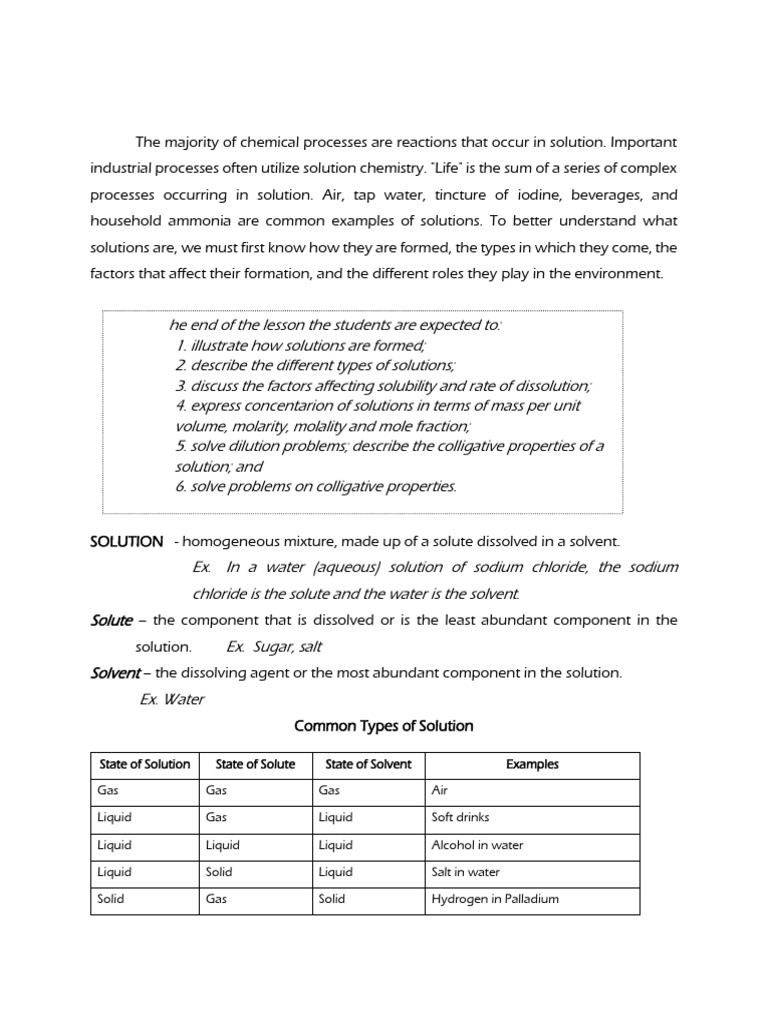Understanding Solutions in Chemistry | PDF | Ph | Cell (Biology)