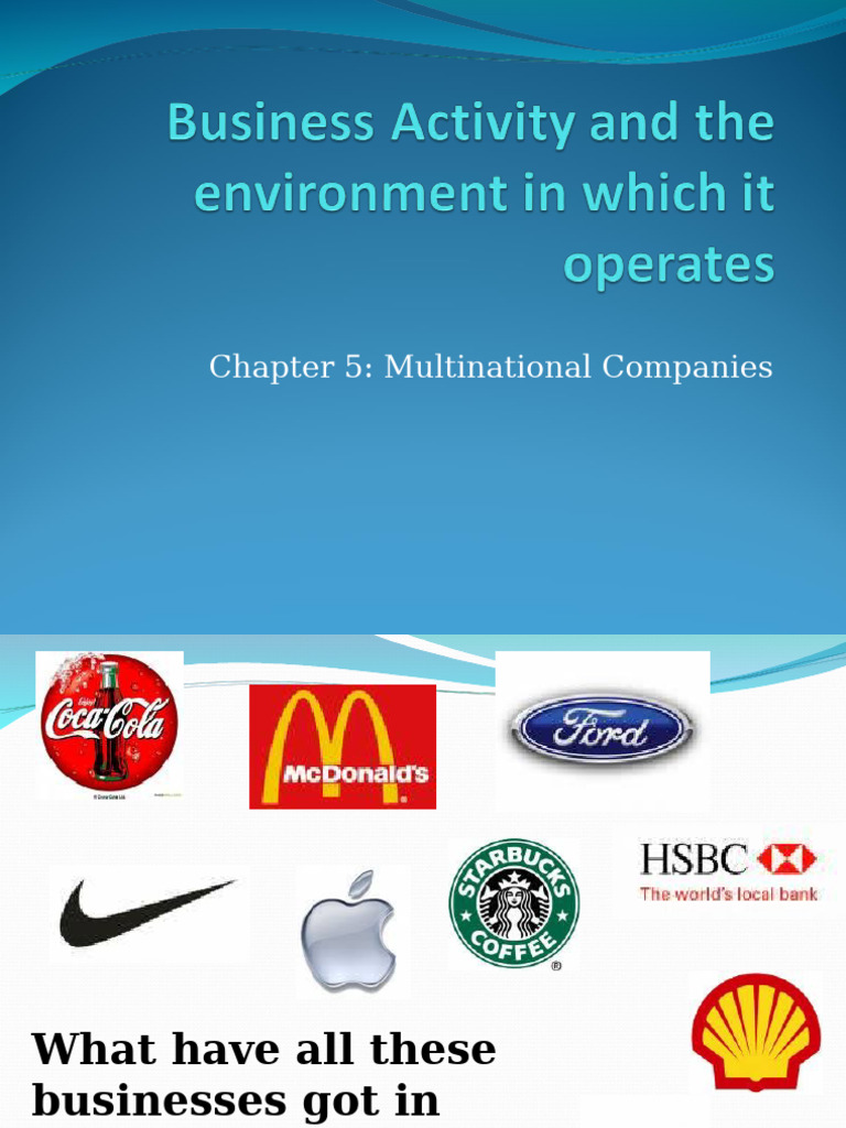 Understanding Multinational Companies | PDF | Multinational Corporation ...