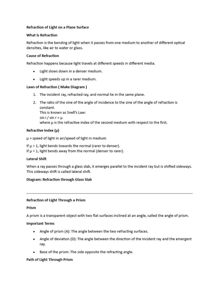Understanding Light Refraction Basics | PDF | Refraction | Refractive Index