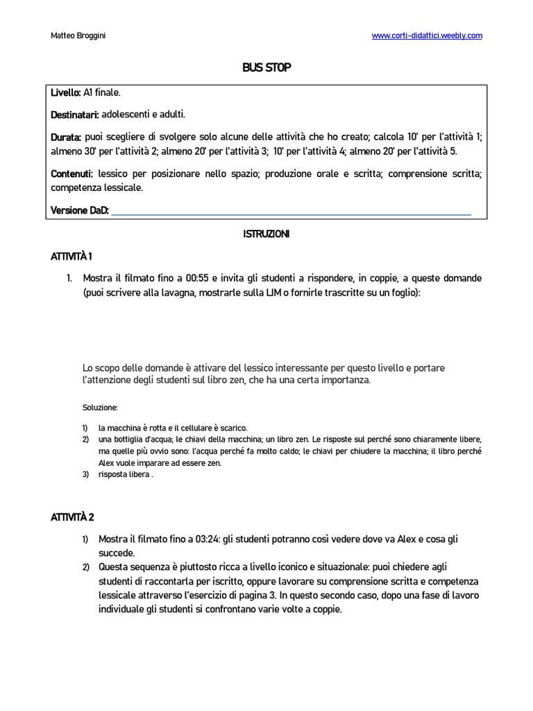 Bus Stop | PDF
