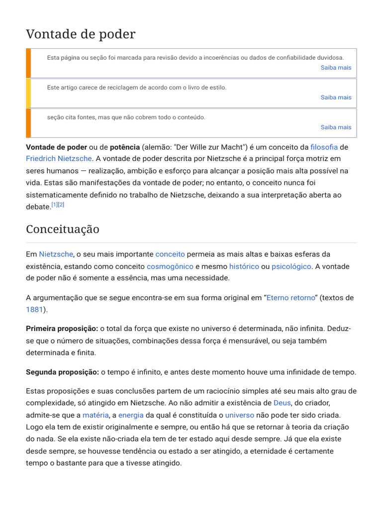 A Vontade de Poder em Nietzsche | PDF | Metafísica