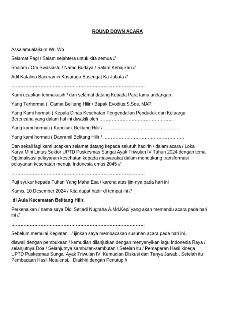Round Down Acara | PDF