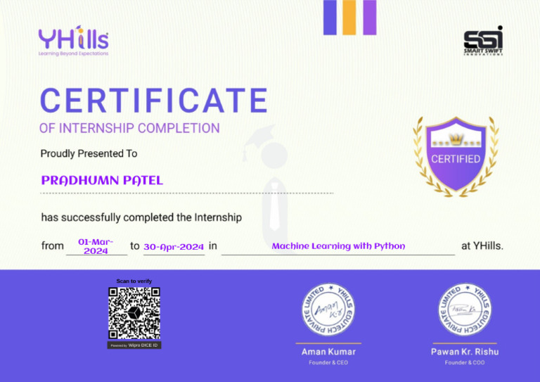 Machine Learning With Internship Completion - 1746940602370 | PDF
