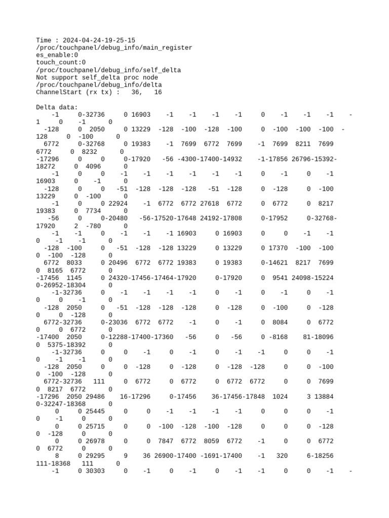 Touchpanel Debug Info Report | PDF