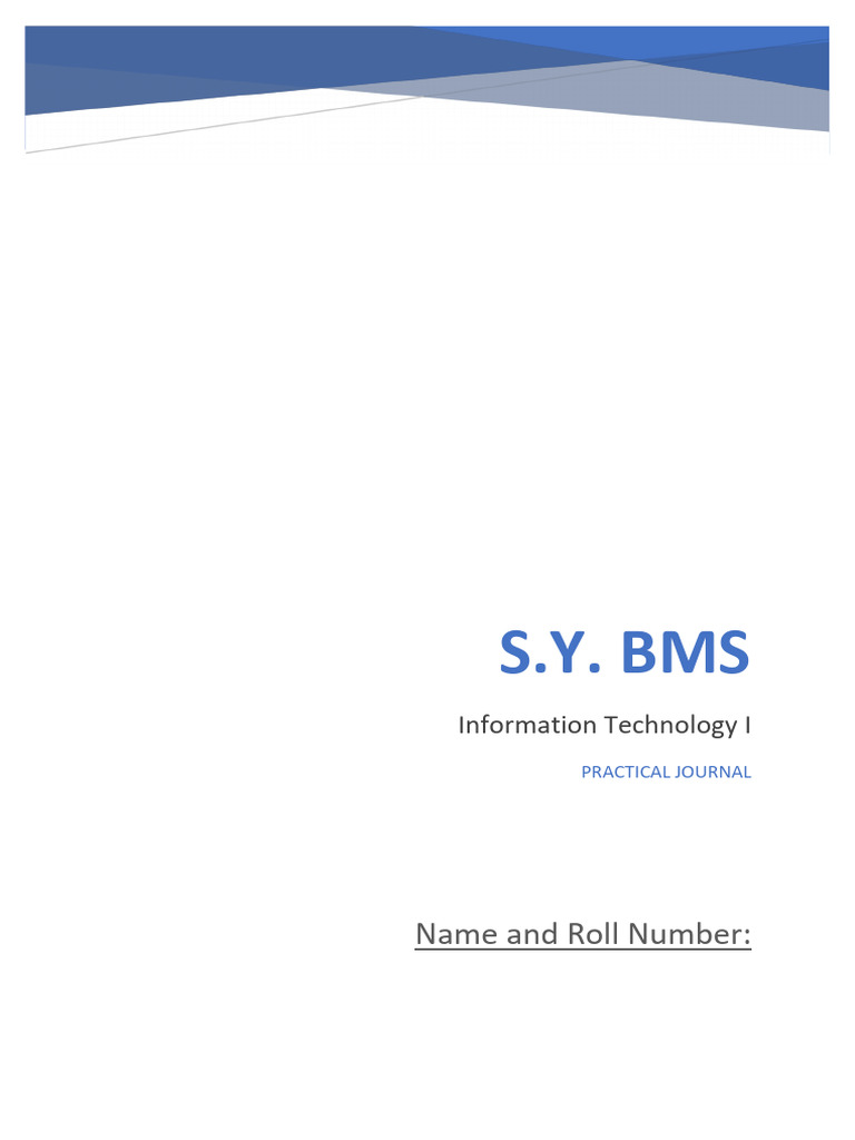 SYBMS TERM 1 IT Journal | PDF | Microsoft Excel | Microsoft Word