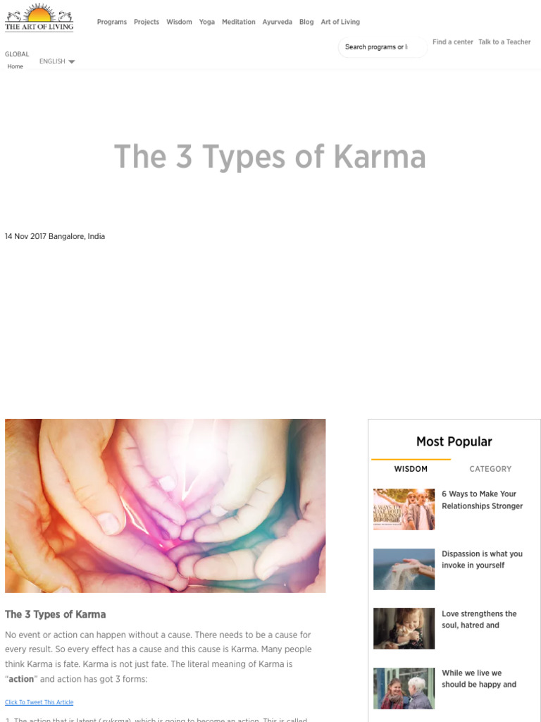Understanding the 3 Types of Karma | PDF | Karma | Meditation