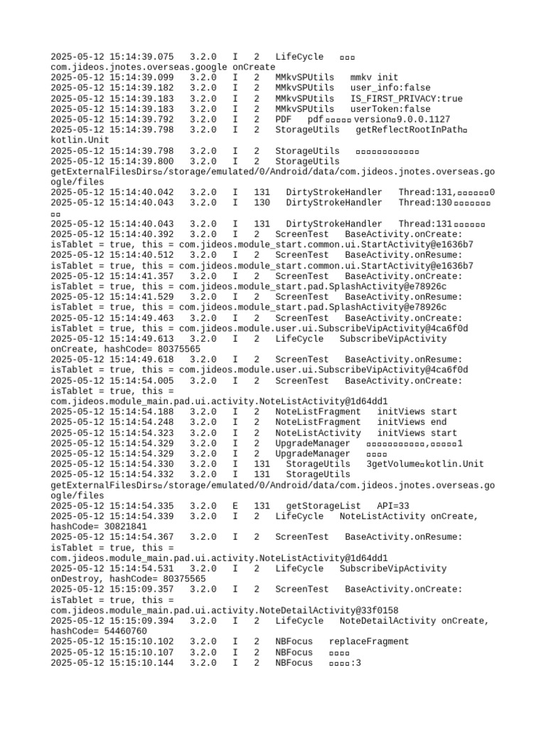 App Lifecycle Log Analysis | PDF