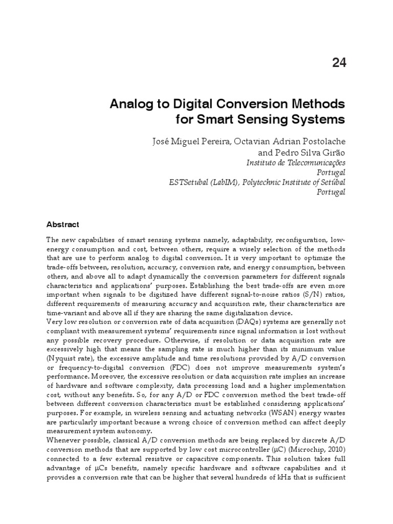 A/D Conversion Techniques for Smart Sensors | PDF | Analog To Digital ...