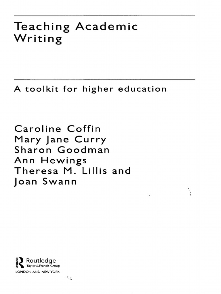 Teaching_academic_writing_A_toolkit_for | PDF | Learning | Cognition