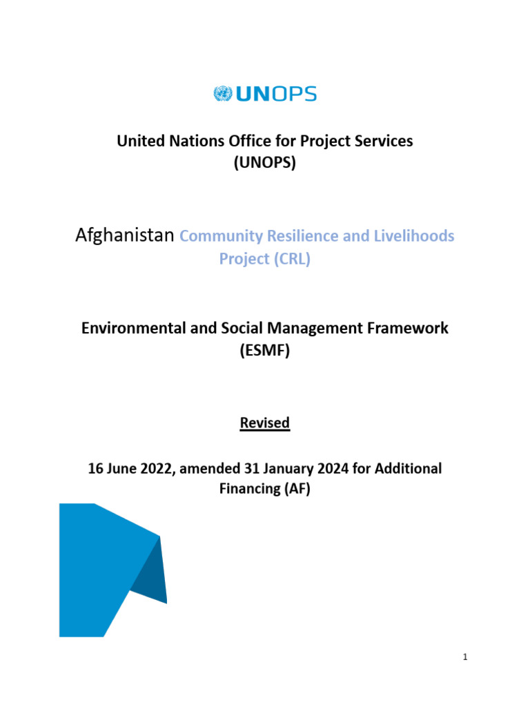 ESMF CRL Revised For AF - Final Version Apr 2024 | PDF | Environmental ...