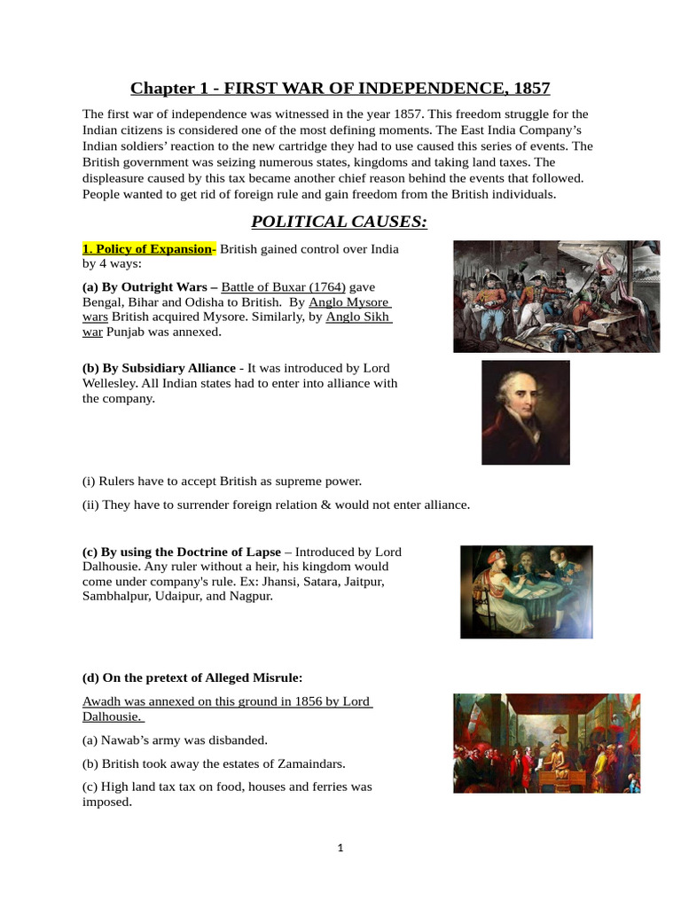 First War of Independence | PDF | Indian Rebellion Of 1857 | British Raj