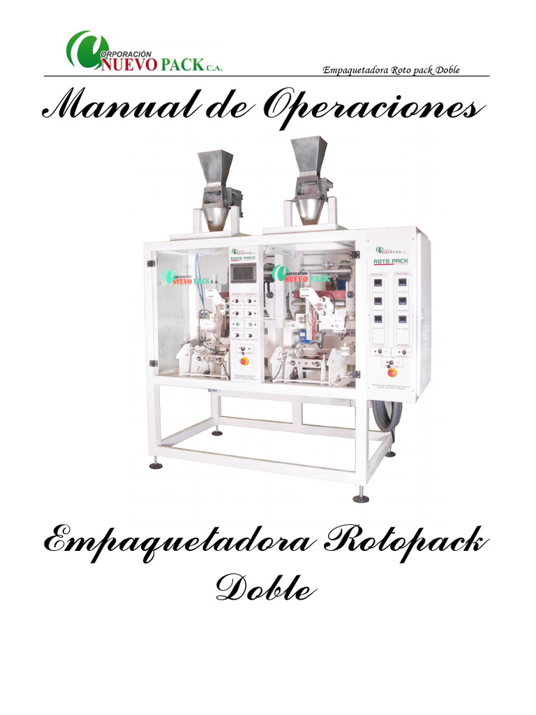 Manual de la Empaquetadora Roto Pack Doble | PDF | Papel | Cambiar