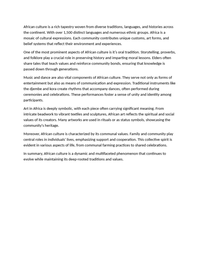 Overview of African Cultural Heritage | PDF