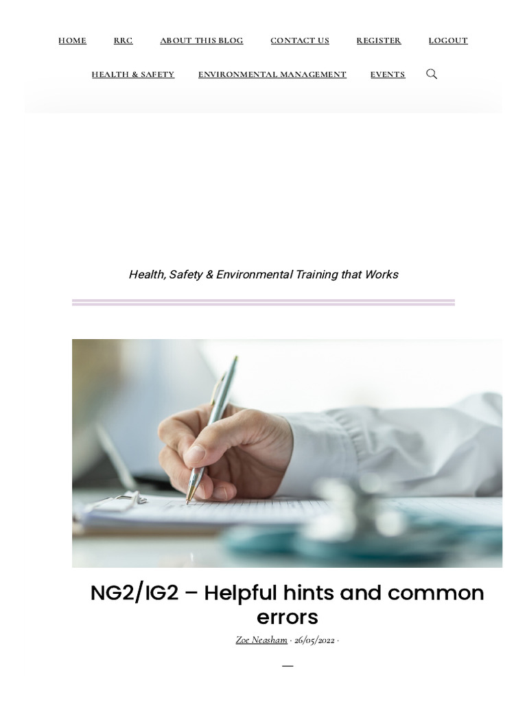 NEBOSH IG2/NG2 Guidance and Tips | PDF | Hazards | Risk