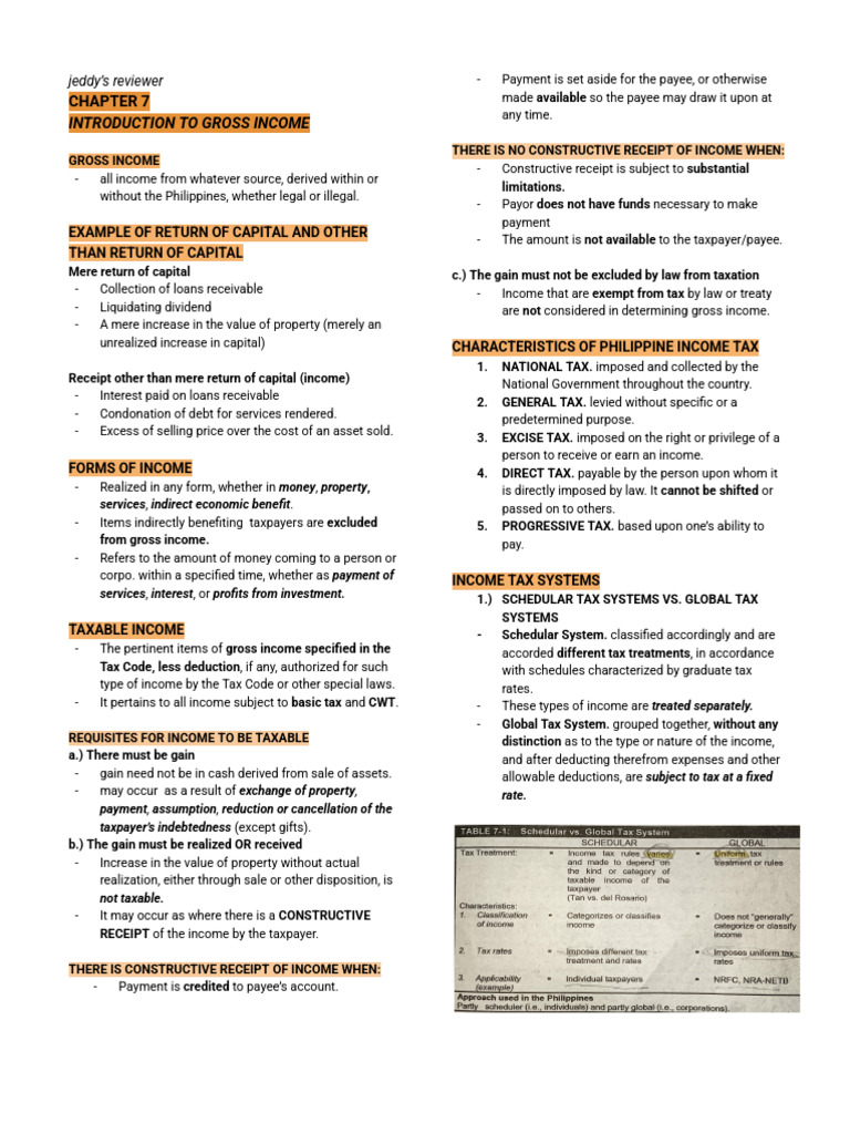 INTAXX FINALS REVIEWER Chapter 7 and 8 Only | PDF | Cost Of Living | Taxes