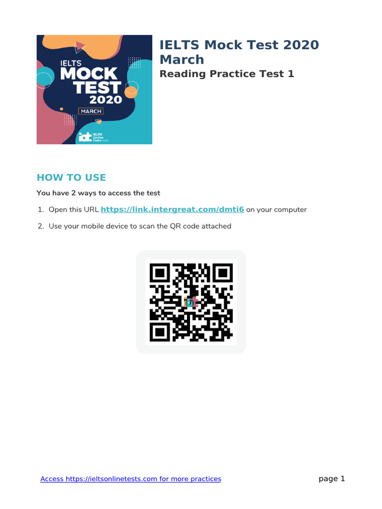 Ielts Mock Test 2020 March - Reading Practice Test 1 v9 2549671 | PDF