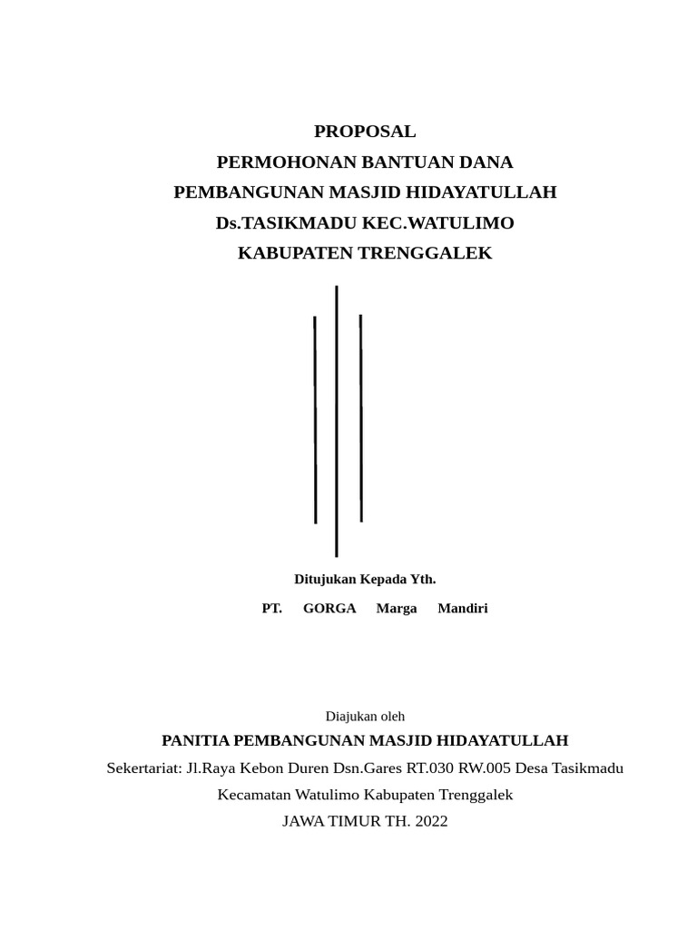 Permohonan Dana Pembangunan Masjid | PDF
