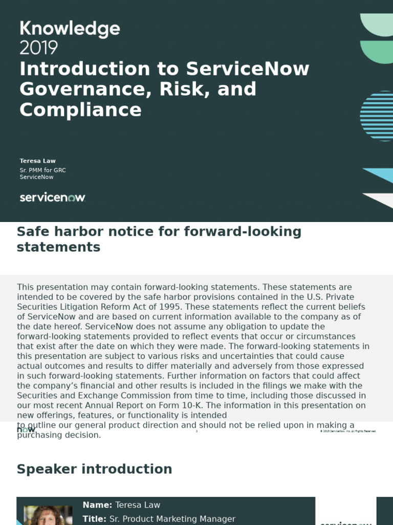 BRE1619 Law ServiceNow Knowledge 19 Final Presentation | PDF | Business ...