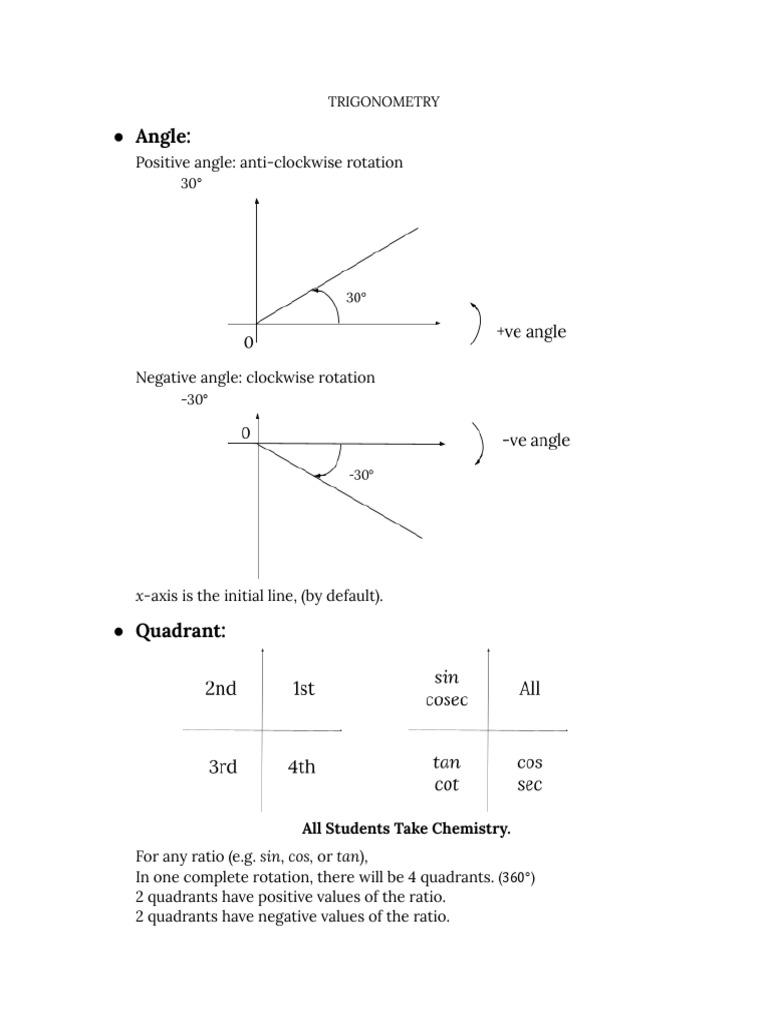 Trigonometry | PDF | Trigonometry | Angle