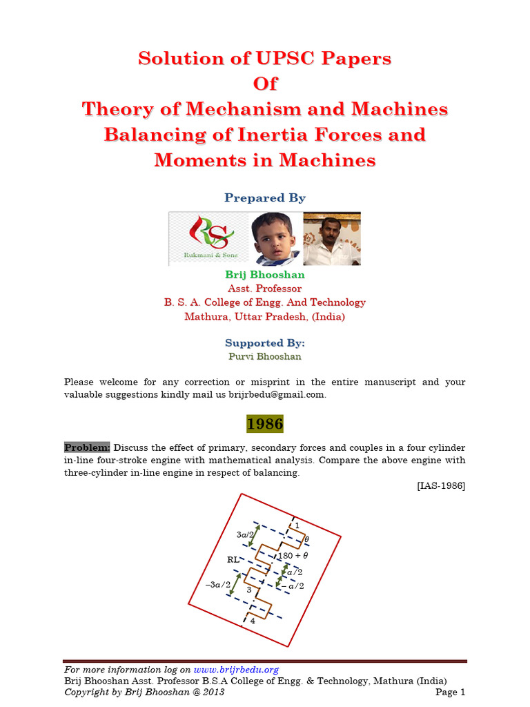Balancing Inertia Forces in Engines | PDF | Force