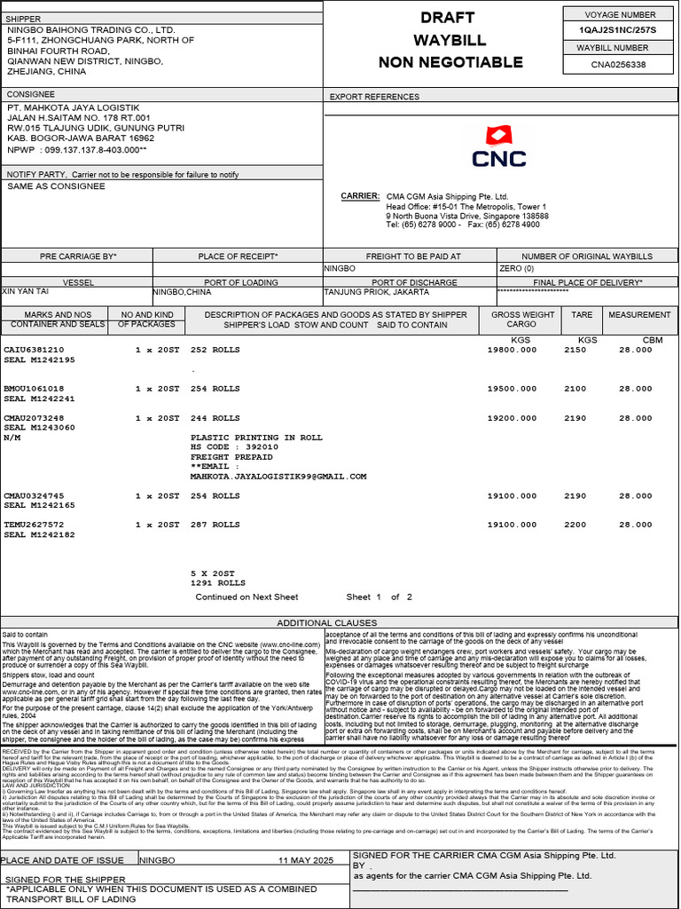 Consignee Not Available Notification | PDF | Bill Of Lading | Cargo