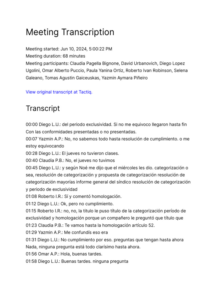 Meeting Transcription | PDF | Bancarrota | Juez