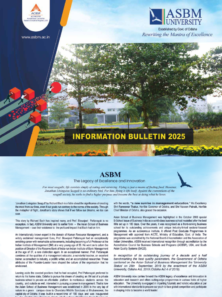 ASBM University Information Bulletin 2025 V2 | PDF